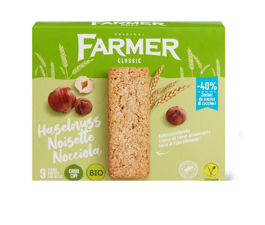 Farmer Classic · organic cereal bar · hazelnut